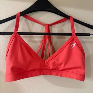 Gymshark Coral Red Strappy Sports Bralette